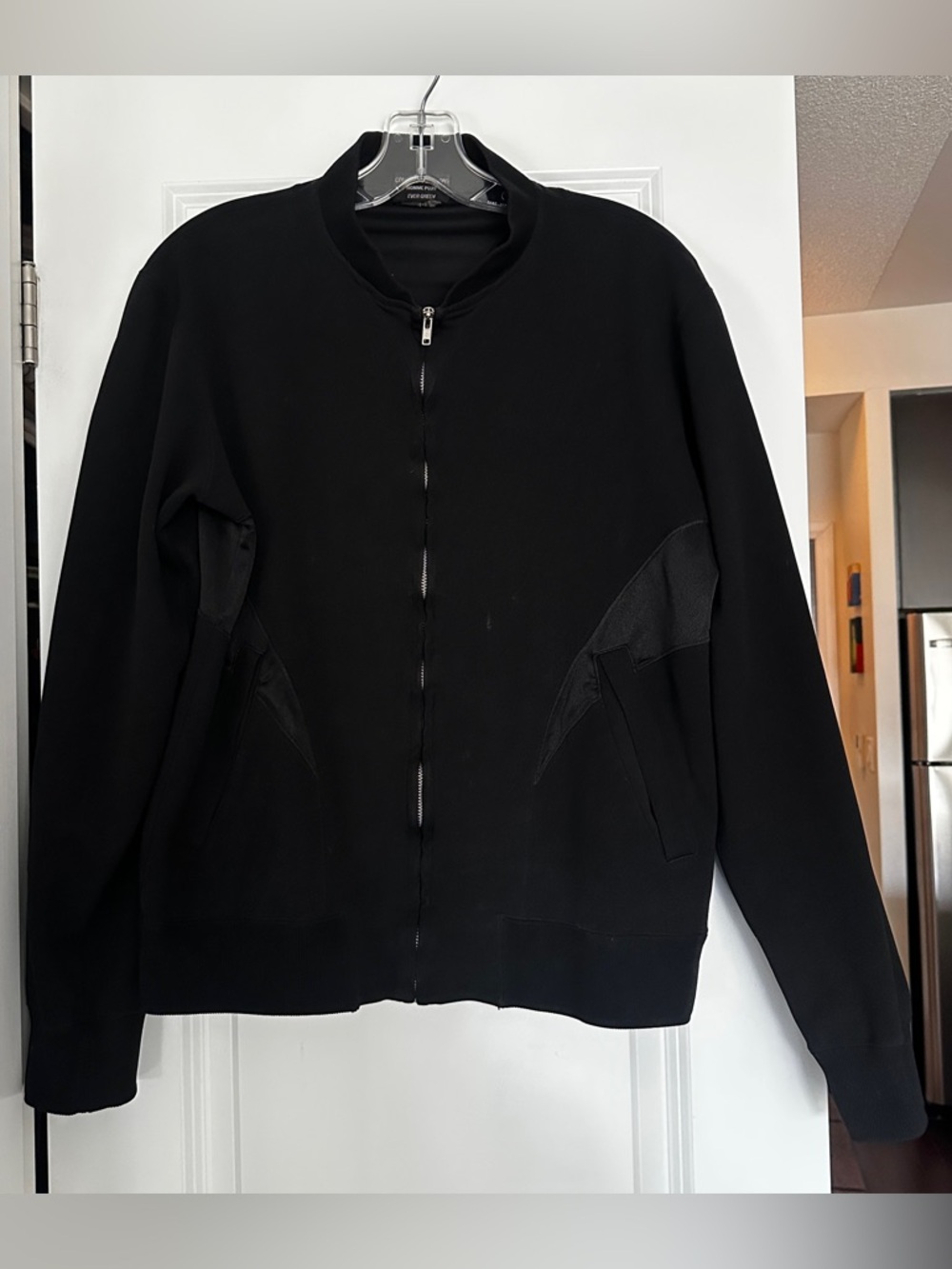 COMME DES GARCONS HOMME PLUS BLACK PIQUE ZIP TRACK JACKET